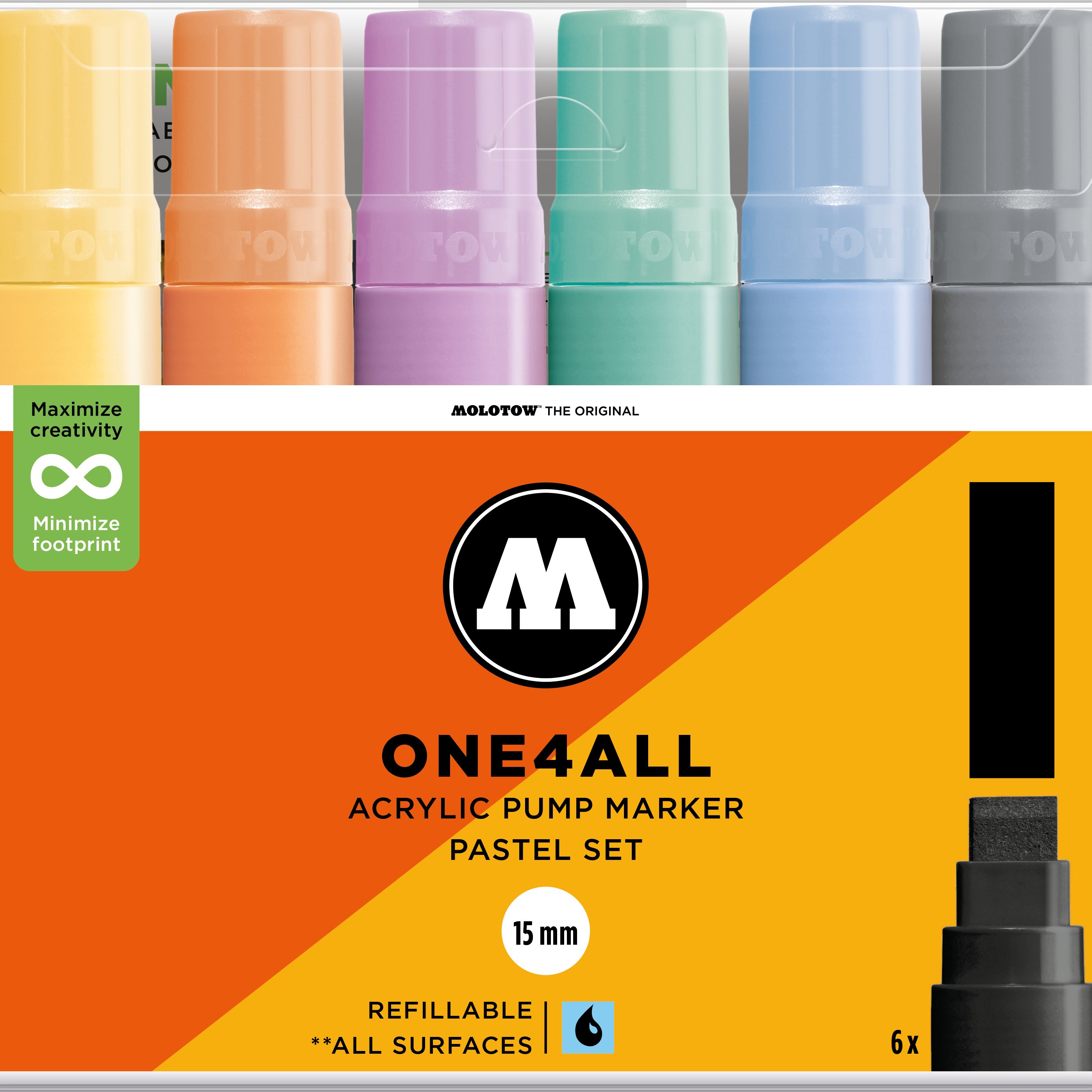 Set da 6 One4All 15 mm Pastel