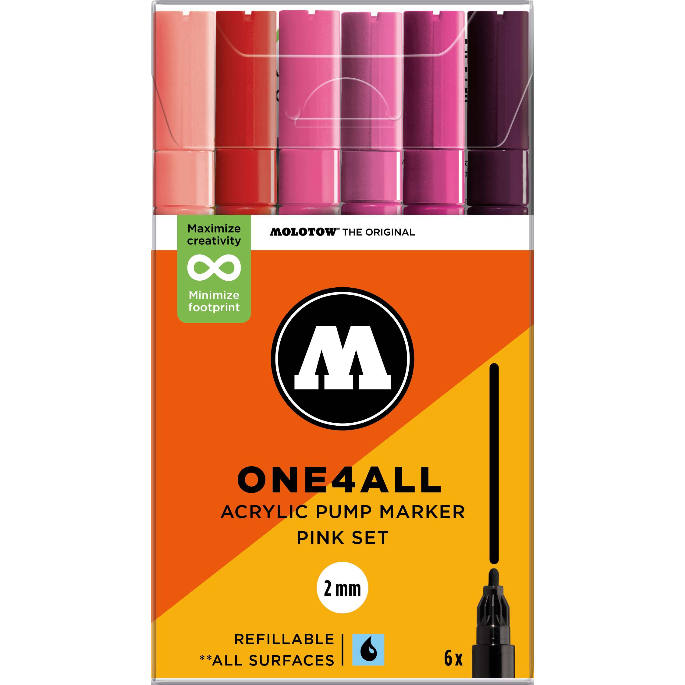 Set da 6 One4All 2 mm Pink