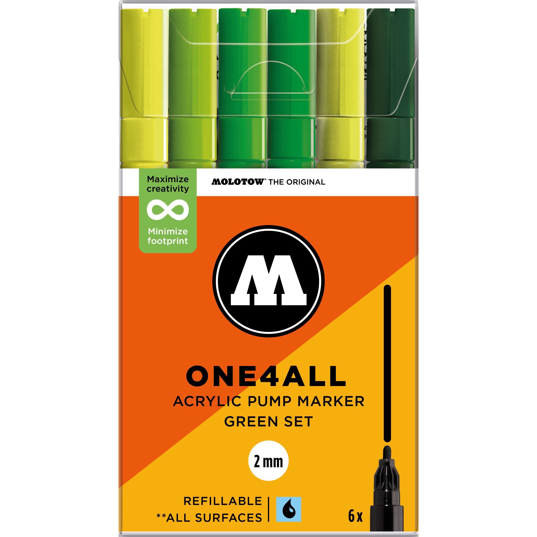 Set da 6 One4All 2 mm Green