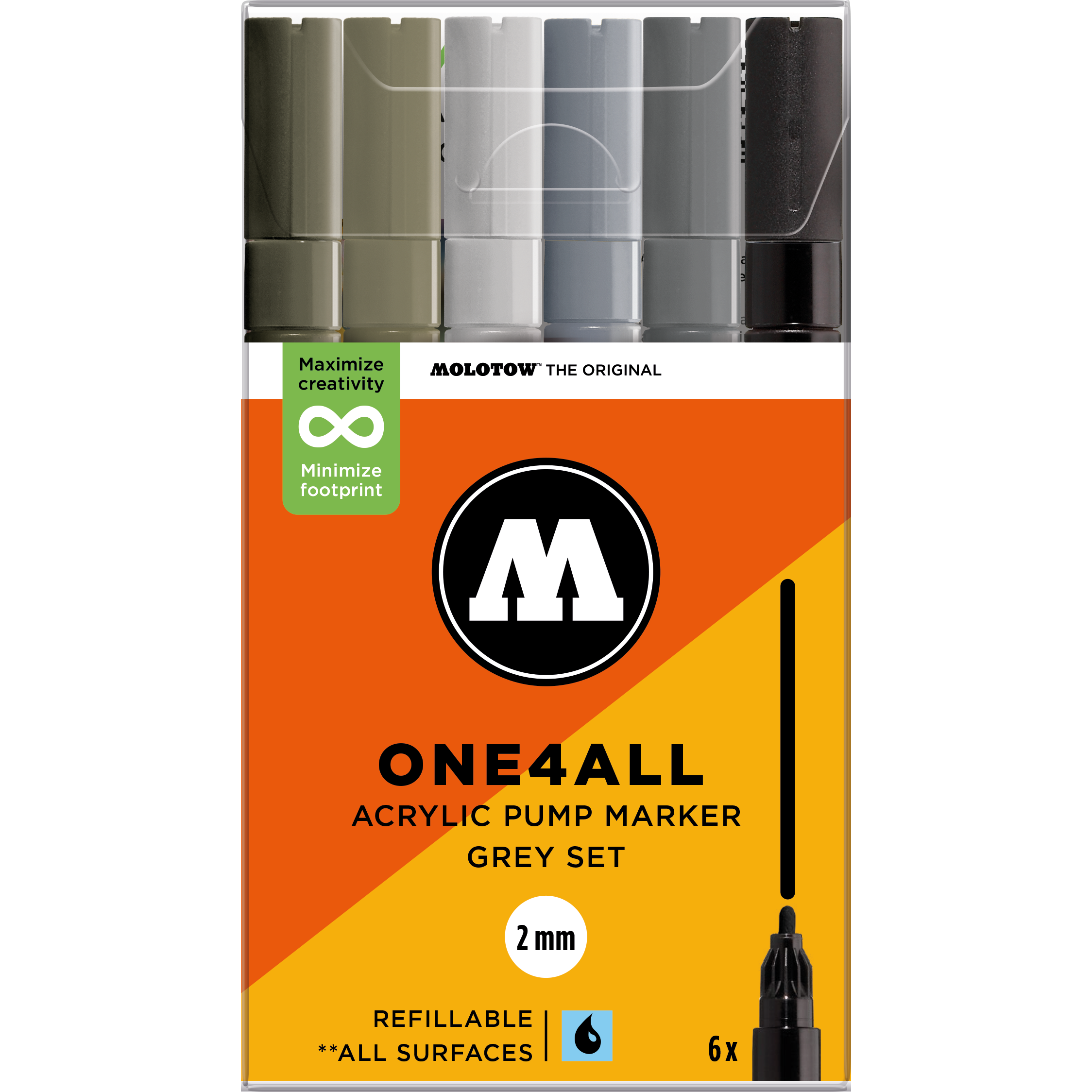Set da 6 One4All 2 mm Grey