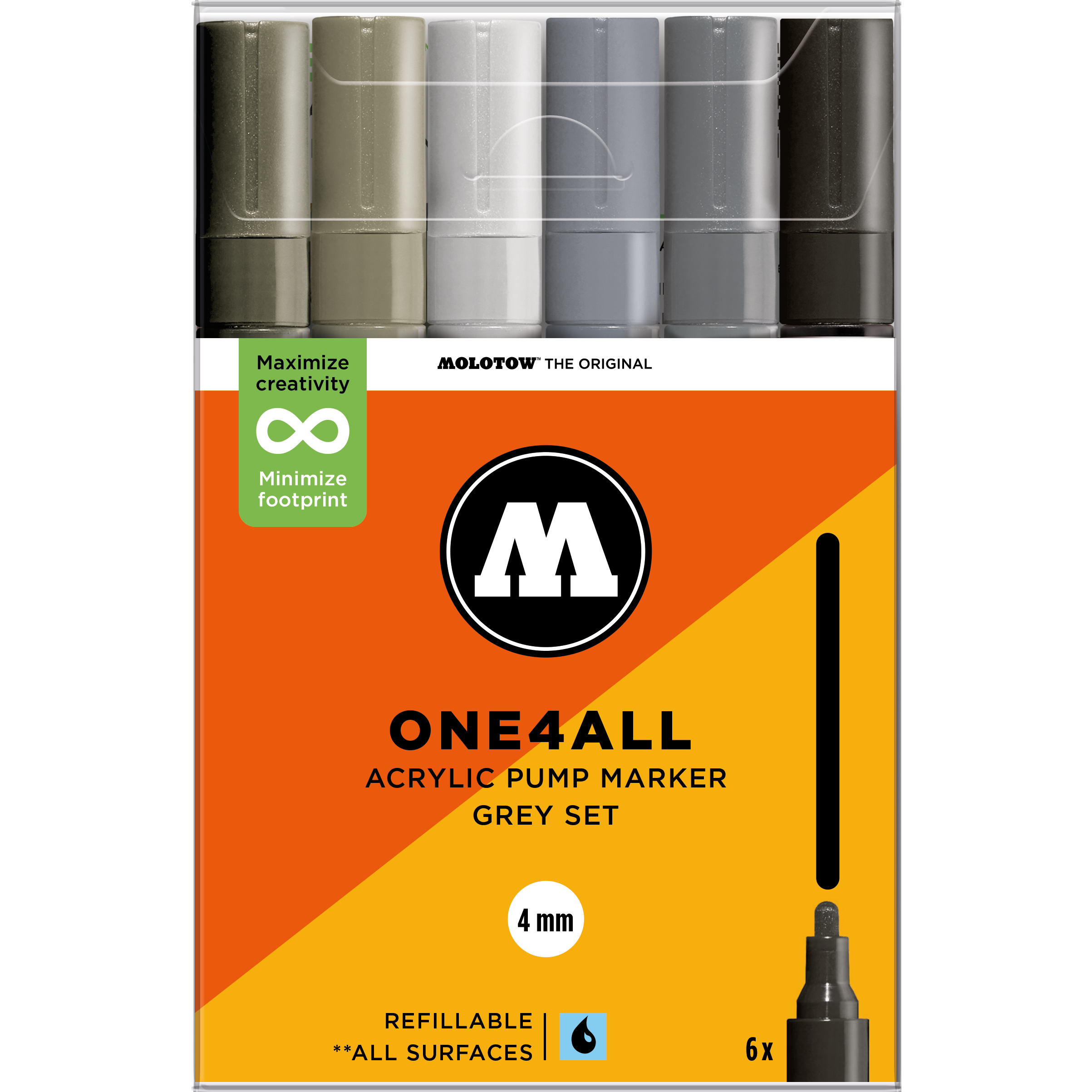 Set da 6 One4All 4 mm Grey