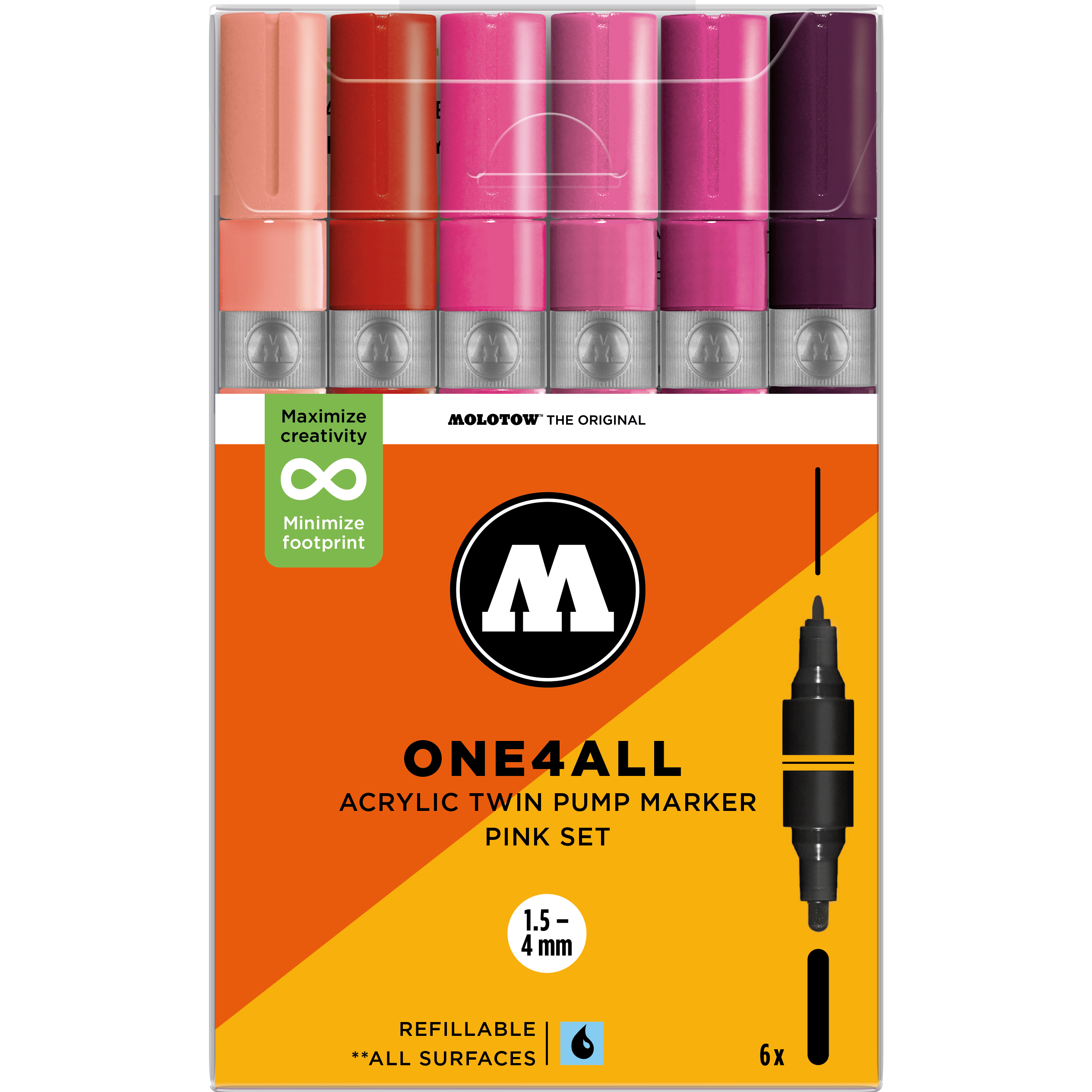 Set da 6 Acrylic Twin Pink