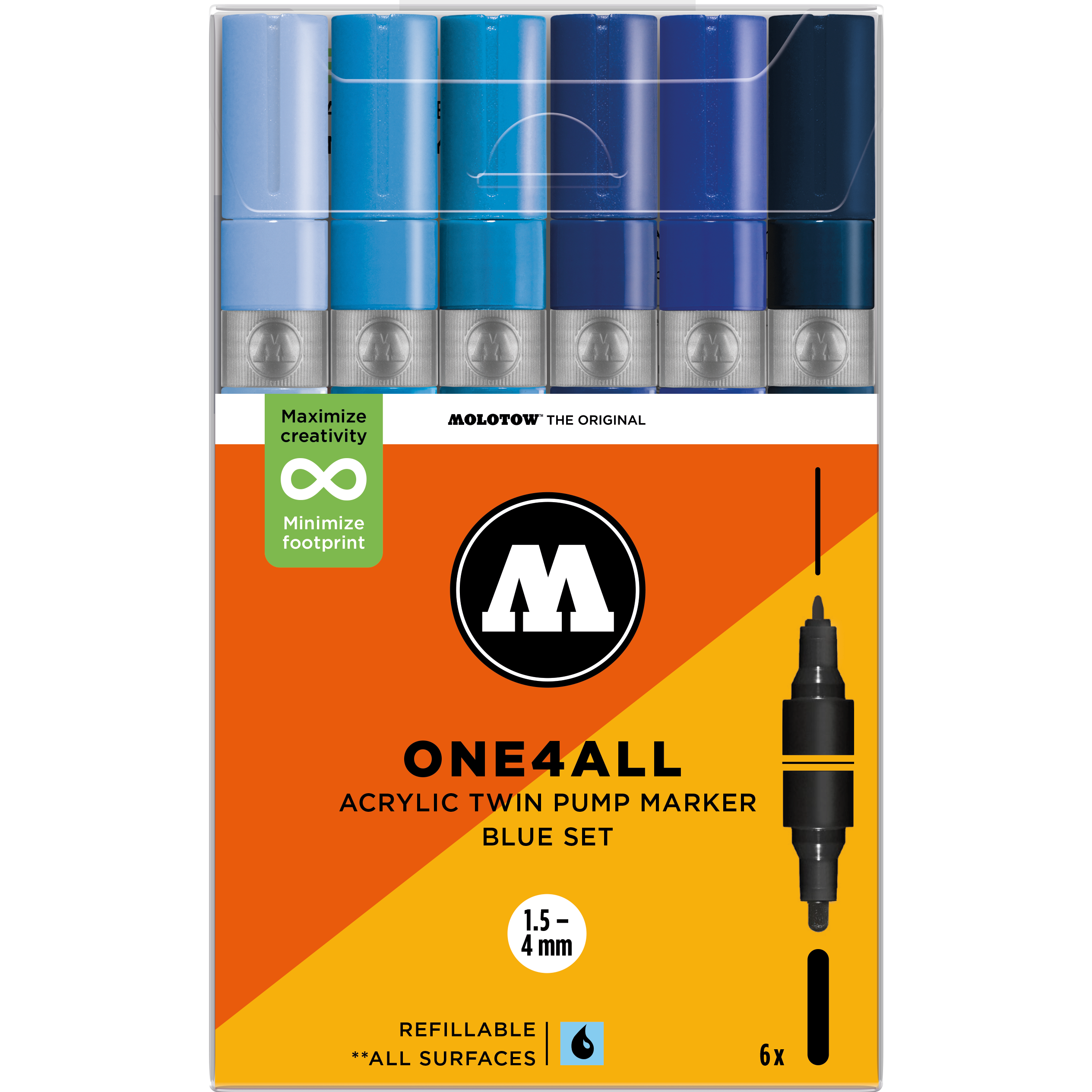 Set da 6 Acrylic Twin Blue