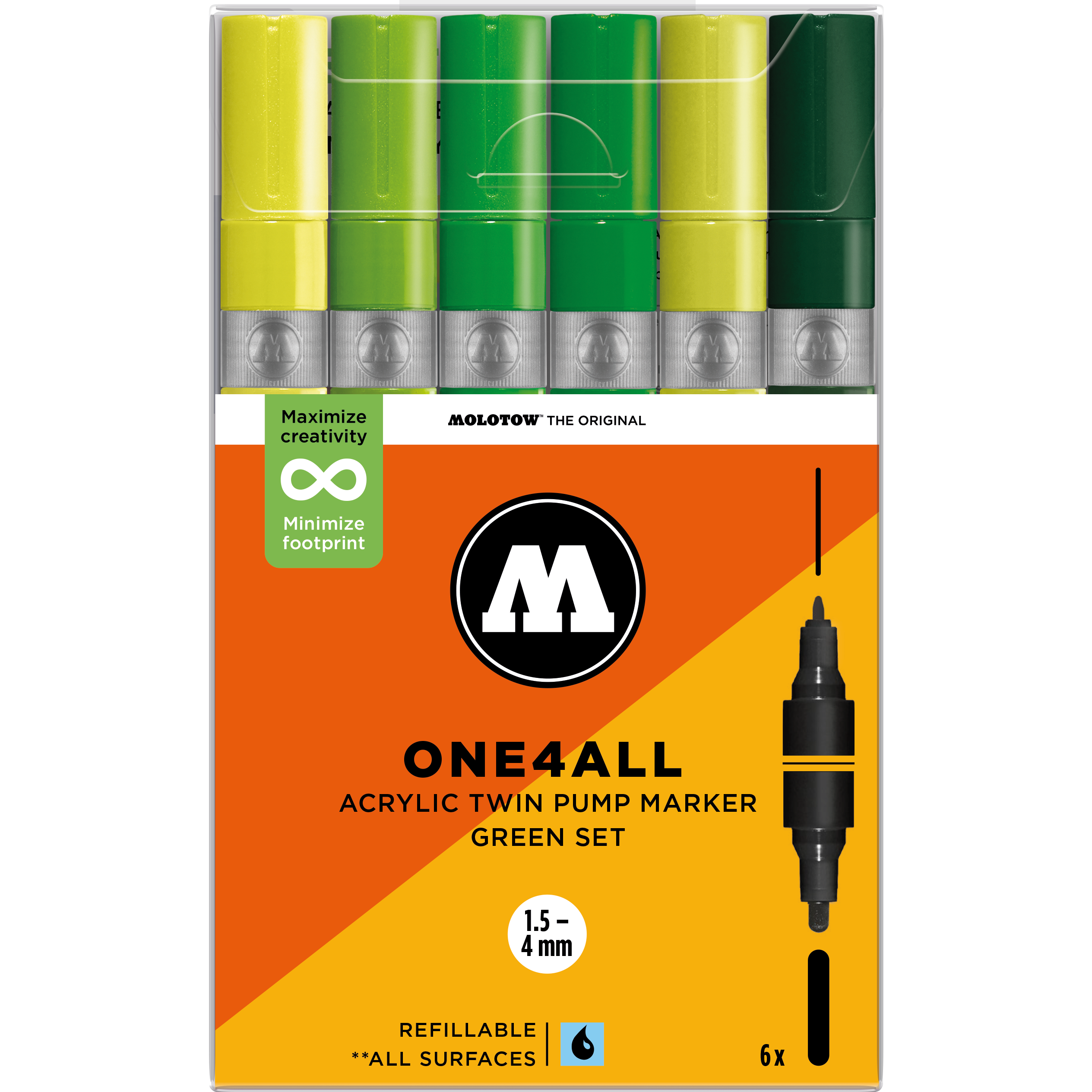 Set da 6 Acrylic Twin Green