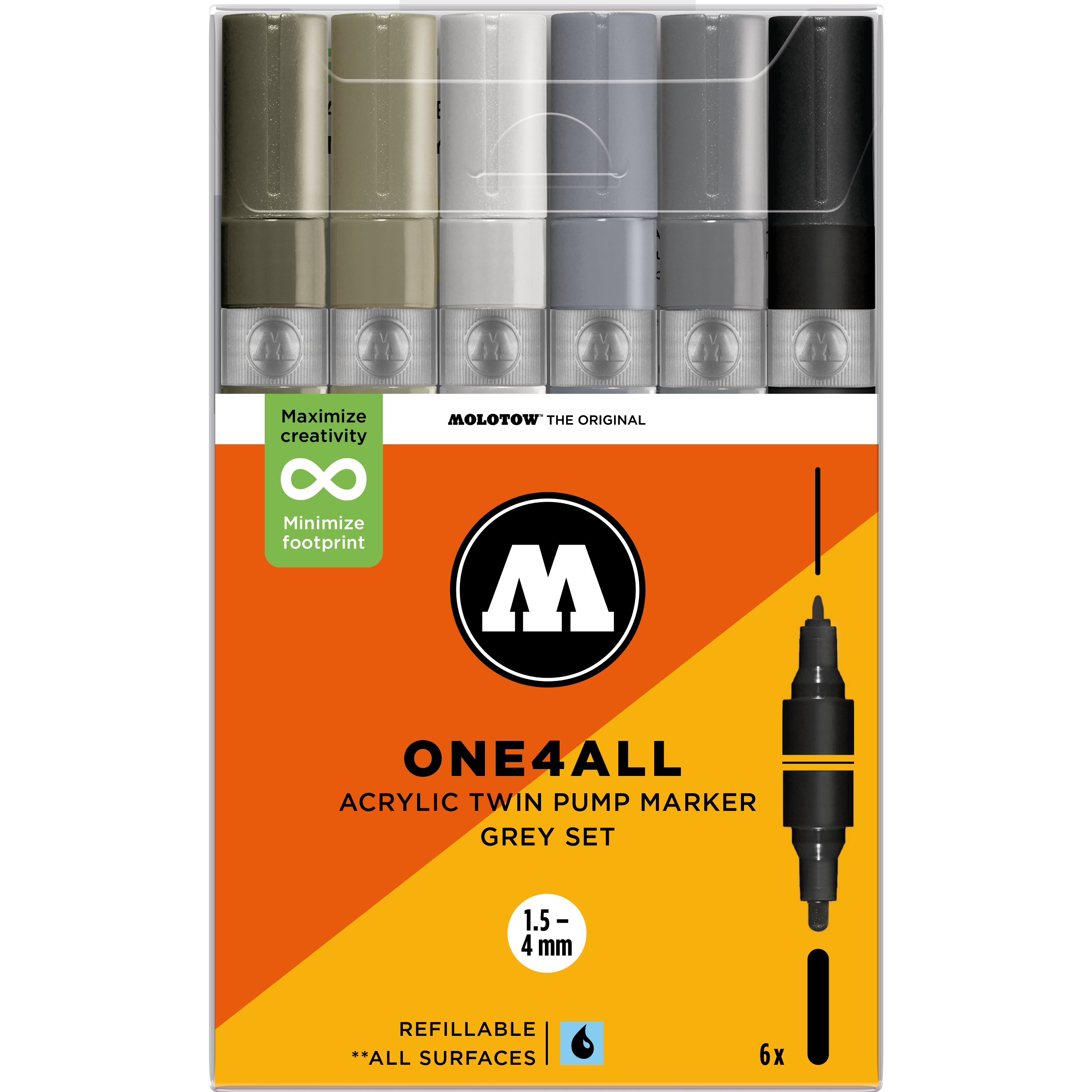 Set da 6 Acrylic Twin Grey
