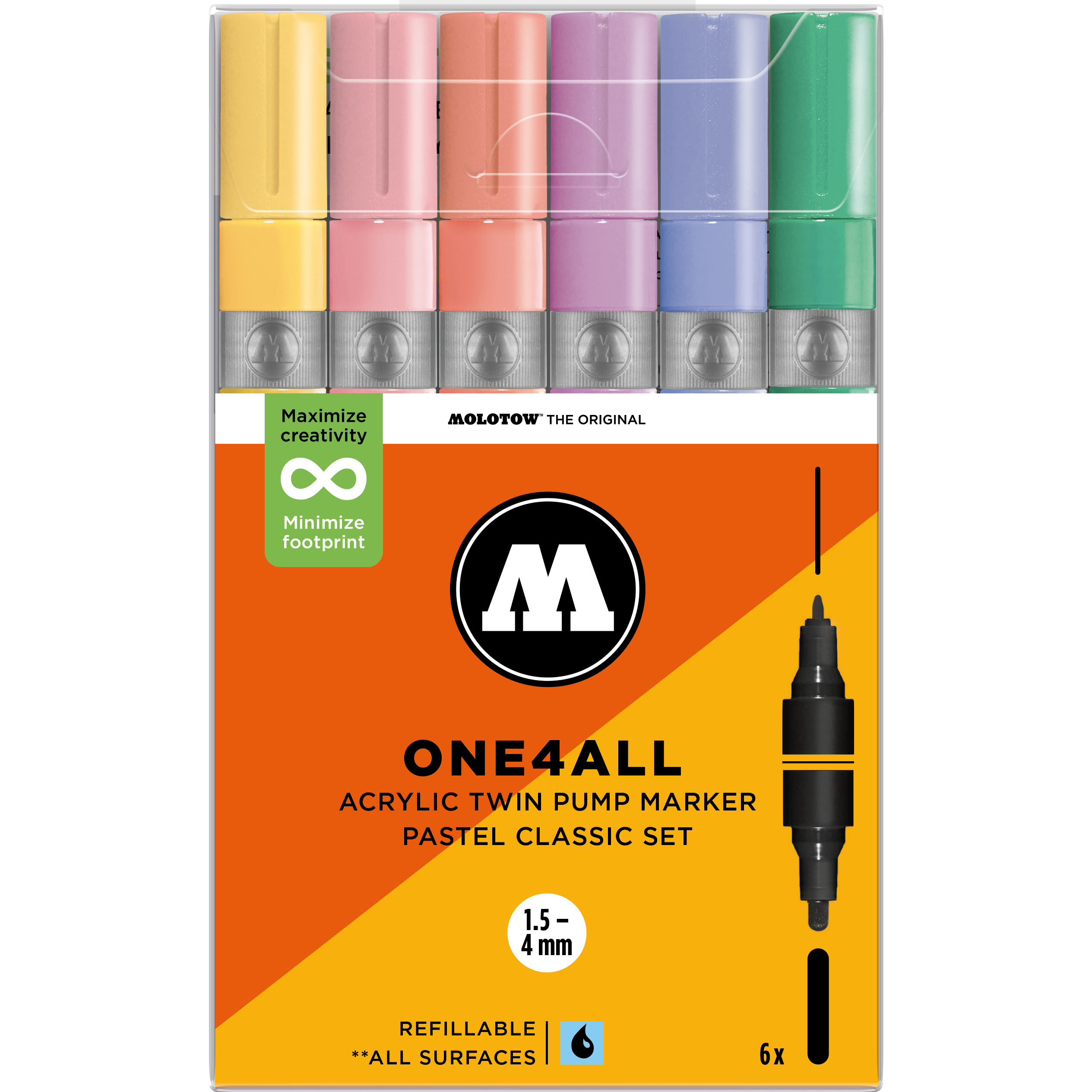 Set da 6 Acrylic Twin Pastel Classic