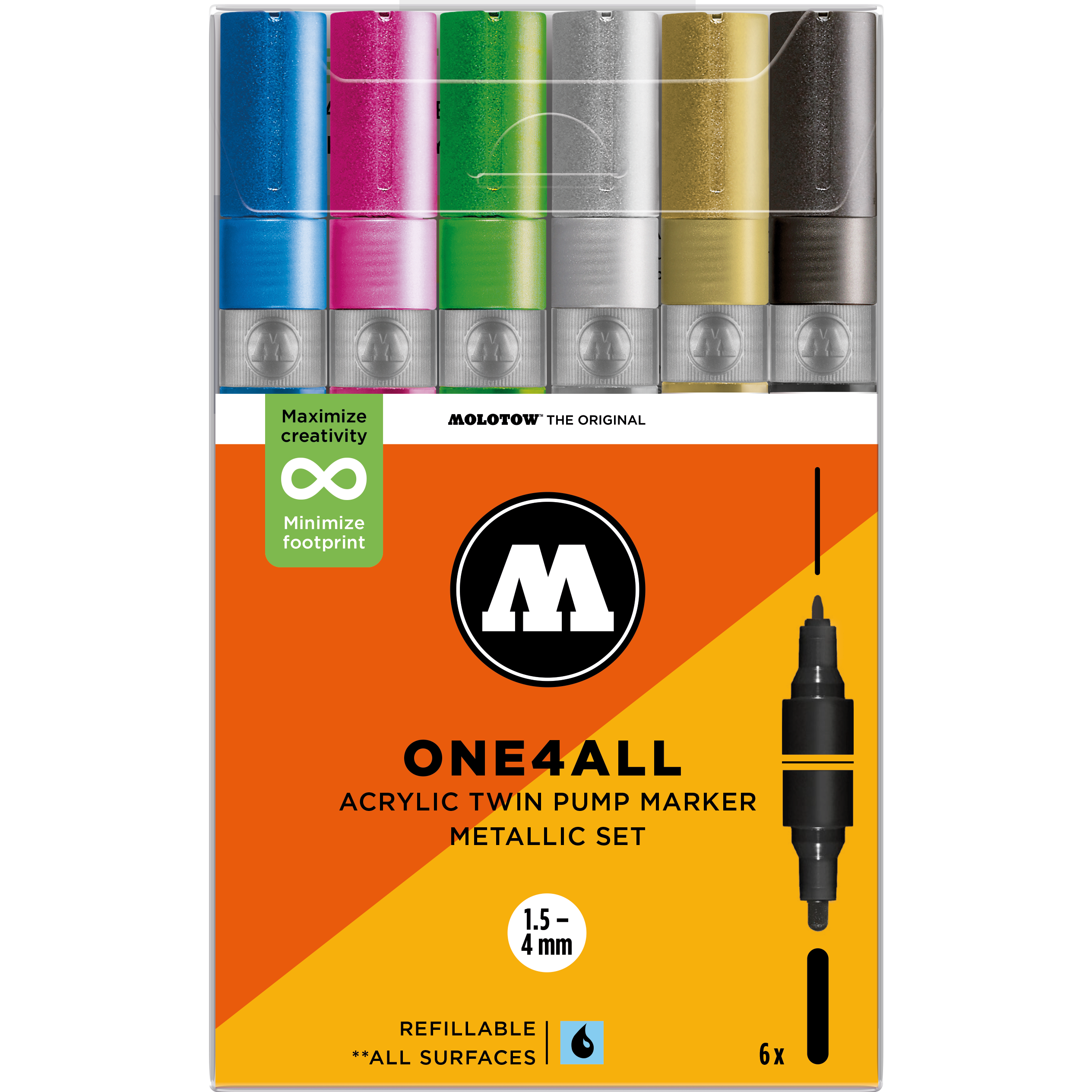 Set da 6 Acrylic Twin Metallic