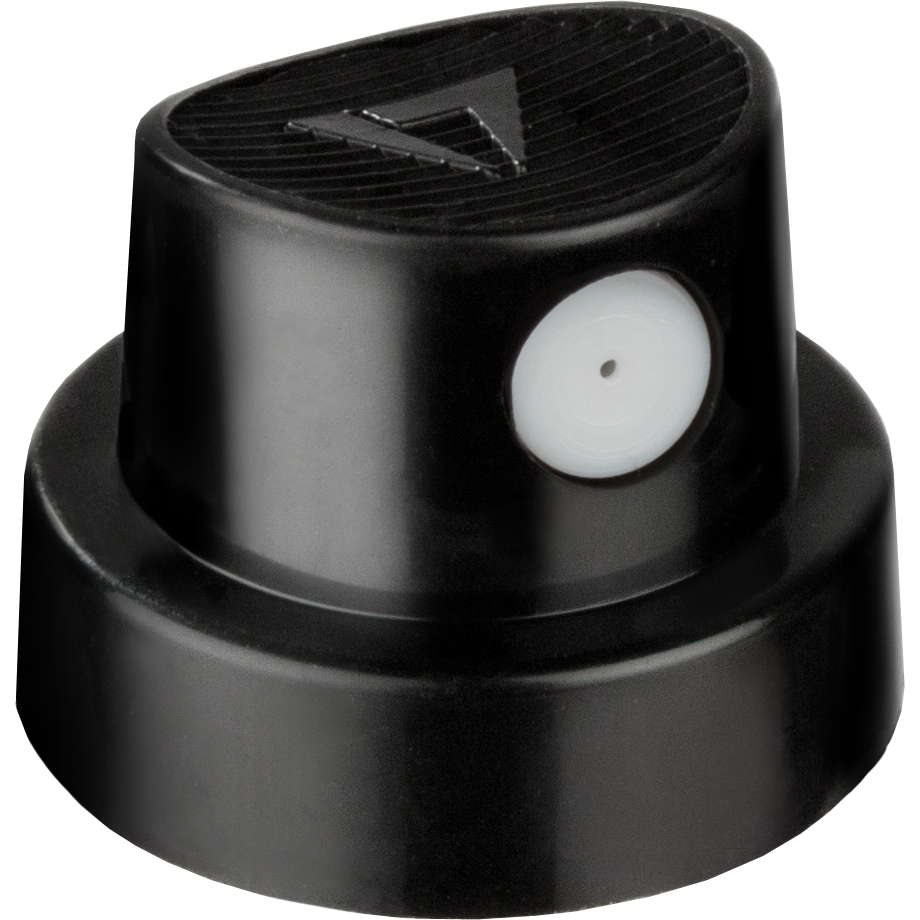 Spray Cap CoversAll Skinny nero opaco con ugello bianco per linee sottili da 1-3 cm.