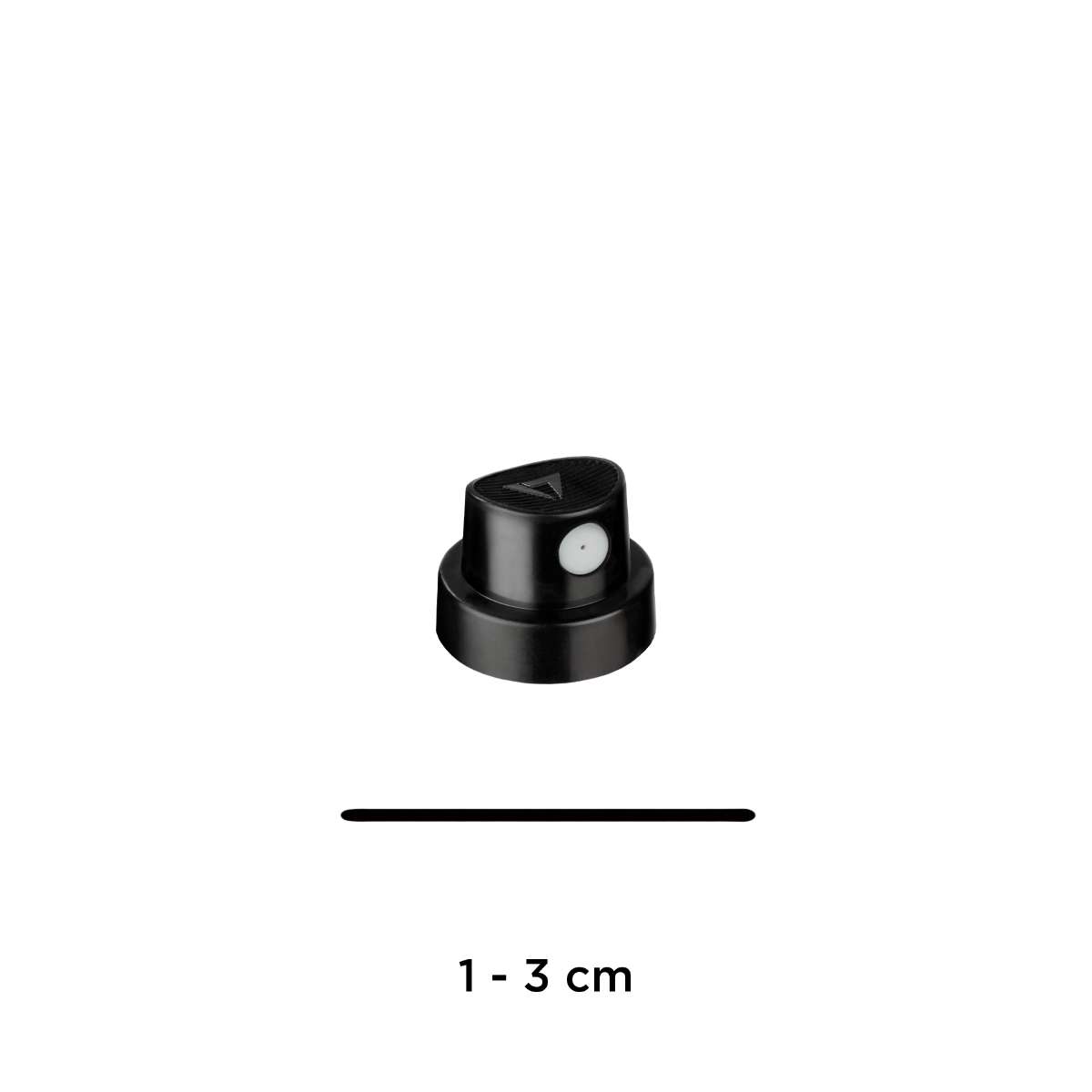MOLOTOW™ Spray Cap CoversAll Skinny nero con punto bianco, per linee sottili da 1-3 cm.